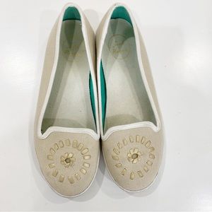 JACK ROGERS Tan Mila Canvas Slip-On Sneakers Casual Shoes Size 8.5